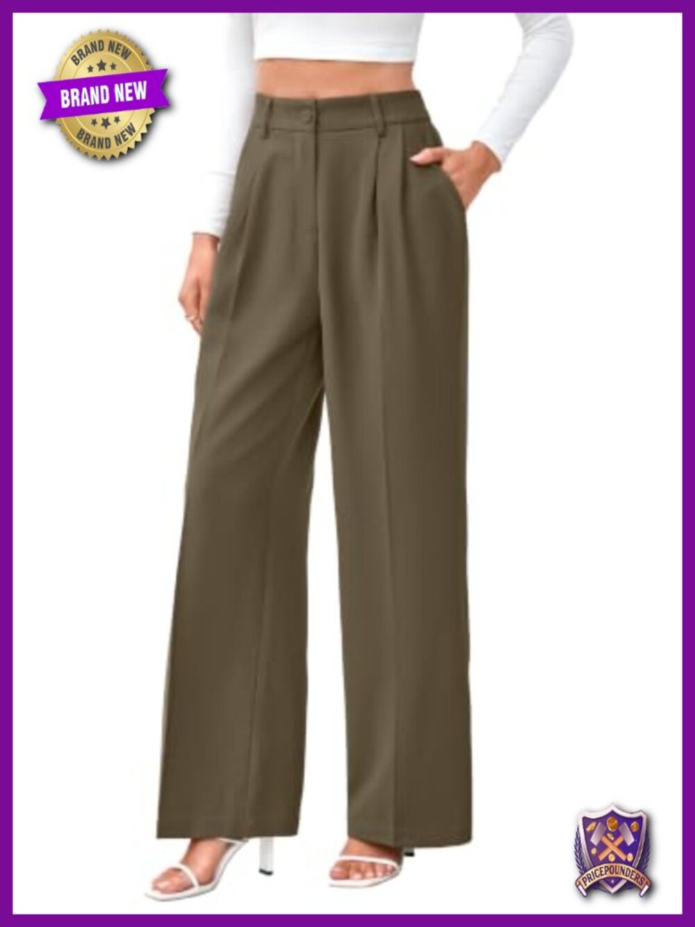 Wide Leg Dress Pants Women High Waisted Work Slacks Business Casual